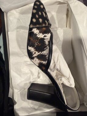 CHANEL Pony Hair Slingback Heels - Brown & Black
